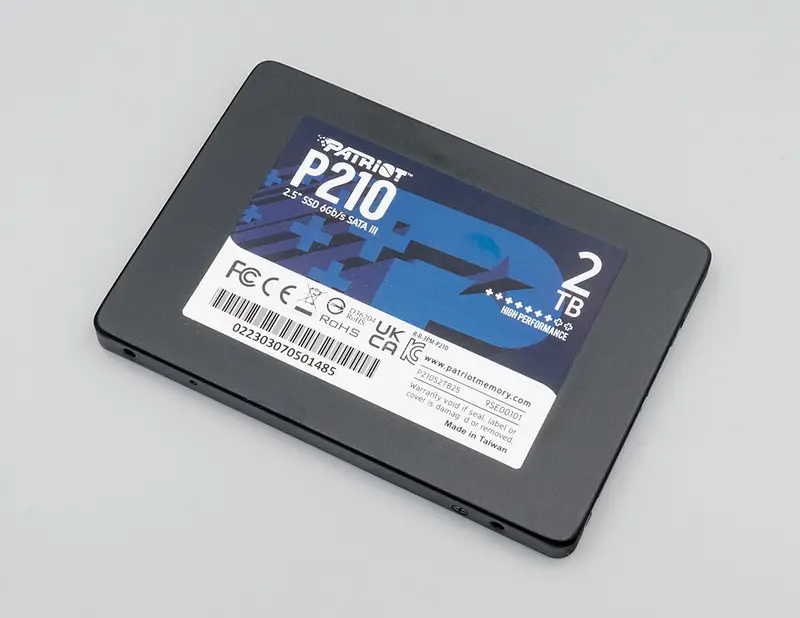 Solid state drive — flash memory, no moving parts