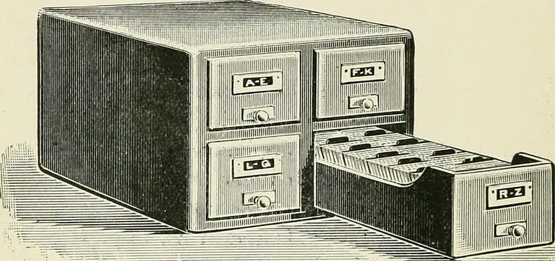Card catalog from page 167 of \"Manual of library classification and shelf arrangement\" (1898)